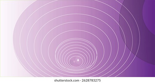 Abstract minimalist background.Futuristic space illustration Vector modern design Universal banner Circular lilac figure made of interrupting lines Dynamic Spiral Science Fiction Banner 
