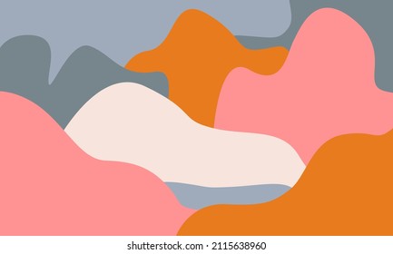 The abstract minimalist backgrounds. Handwrites illustrations in freestyle shape for wall decoration, postcard or brochure, cover design, stories, social media, app design.