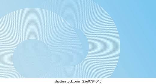 Abstract minimalist banner background, pastel colorful, blue and white gradations. Circle effect style art