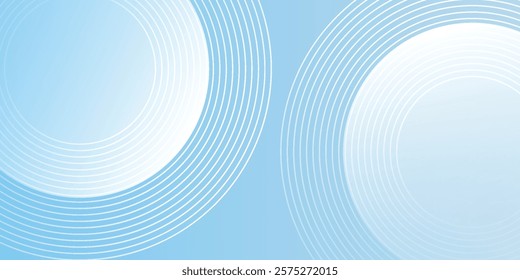 Abstract minimalist banner background  pastel colorful  blue and white gradations art modern