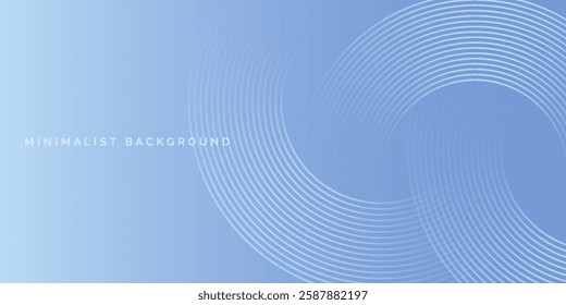 Abstract minimalist banner background, pastel colorful, blue and white gradations. Circle effect style art
