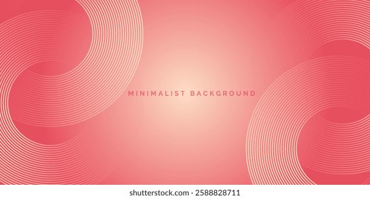 Abstract minimalist banner background, pastel colorful, cherry crush and peach cream gradient. Circle effect style art