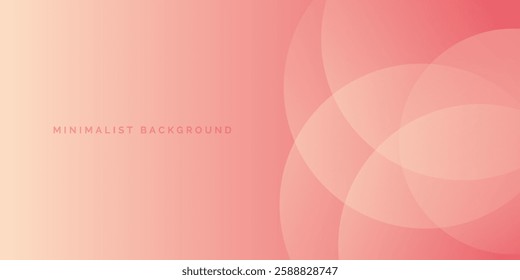 Abstract minimalist banner background, pastel colorful, cherry crush and peach cream gradient. Circle effect style art