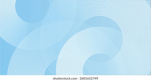 Abstract minimalist banner background, pastel colorful, blue and white gradations. Circle effect style art modern