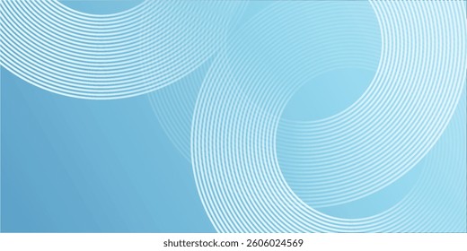 Abstract minimalist banner background, pastel colorful, blue and white gradations. Circle effect style modern art