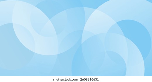 Abstract minimalist banner background, pastel colorful, blue and white gradations. Circle effect style geometric simple art