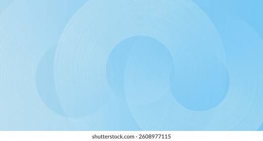 Abstract minimalist banner background, pastel colorful, blue and white gradations. Circle effect style geometric simple art