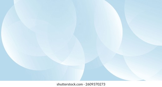 Abstract minimalist banner background, pastel colorful, blue and white gradations. Circle effect style geometric simple art vector eps10