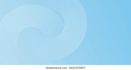 Abstract minimalist banner background, pastel colorful, blue and white gradations. Circle effect style art