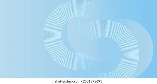 Abstract minimalist banner background, pastel colorful, blue and white gradations. Circle effect style geometric modern