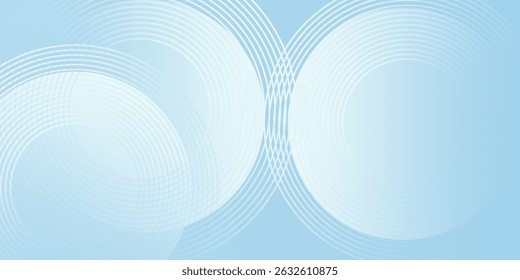 Abstract minimalist banner background, pastel colorful, blue and white gradations. Circle effect style geometric modern