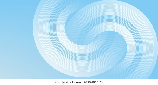 Abstract minimalist banner background, pastel colorful, blue and white gradations. Circle effect style geometric simple art