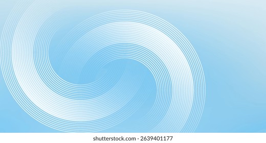 Abstract minimalist banner background, pastel colorful, blue and white gradations. Circle effect style geometric simple art
