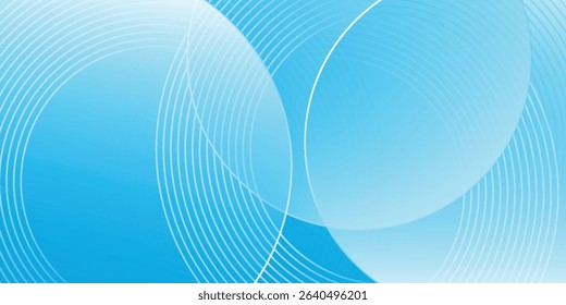 Abstract minimalist banner background, pastel colorful, blue and white gradations. Circle effect style geometric simple art vector eps10