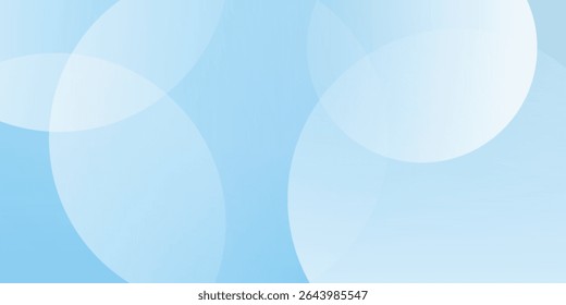 Abstract minimalist banner background, pastel colorful, blue and white gradations. Circle effect style geometric simple art