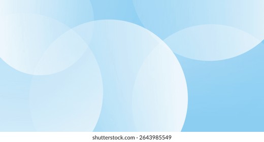 Abstract minimalist banner background, pastel colorful, blue and white gradations. Circle effect style geometric simple art