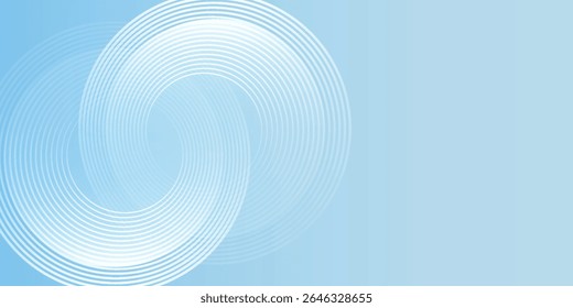 Abstract minimalist banner background, pastel colorful, blue and white gradations. Circle effect style geometric  modern arts