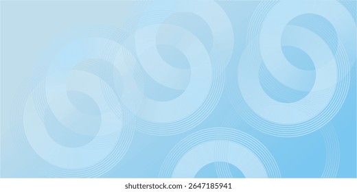 Abstract minimalist banner background, pastel colorful, blue and white gradations. Circle effect style geometric simple art