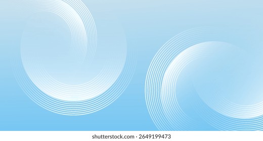 Fundo de banner minimalista abstrato, pastel colorido, gradações azuis e brancas. Estilo de efeito de círculo geométrico simples arte