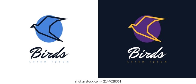 Abstract and Minimalist Bird Logo Design with Line Style. Bird Logo for Business Identity