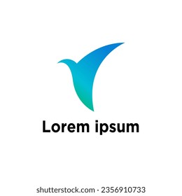 Abstract and minimalist bird logo, vector