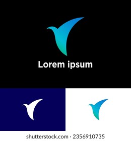 Abstract and minimalist bird logo, vector