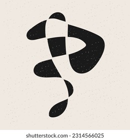 Abstract Minimalist Black and Beige Monochrome Modern Graphic Design Print Template 