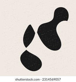 Abstract Minimalist Black and Beige Monochrome Modern Graphic Design Print Template 