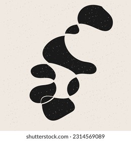 Abstract Minimalist Black and Beige Monochrome Modern Graphic Design Print Template 