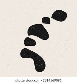Abstract Minimalist Black and Beige Monochrome Modern Graphic Design Print Template 