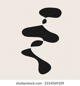 Abstract Minimalist Black and Beige Monochrome Modern Graphic Design Print Template 