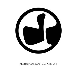 Abstract, minimalist black and white logo design featuring organic shapes within a circle. Ideal for branding, icon, or creative concept visuals. Versatile and impactful.