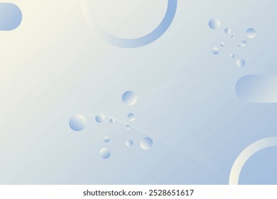 Fondo azul minimalista Abstractas con esferas 3D y líneas geométricas