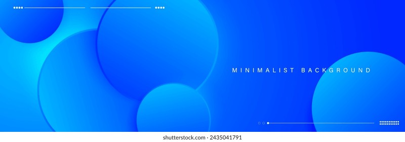 Fondo azul minimalista abstracto con elementos circulares vectoriales.