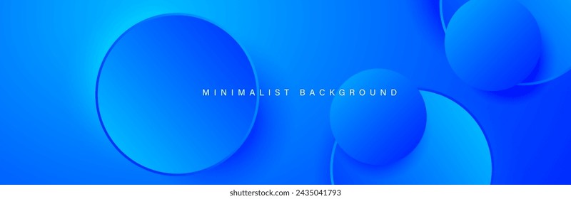 Abstrakter minimalistischer blauer Hintergrund mit kreisförmigen Elementen Vektor.