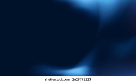Abstract minimalist blue fluid gradient on blue dark background. Social ads banner or Landing page.