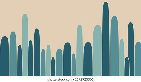 Abstract Minimalist Blue Wave Shape Pattern Design