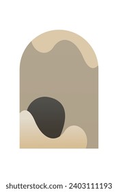 Resumen De Fondo Mínimalista De La Montaña Boho. Afiche de arte paisajístico abstracto. Ilustración de fondo de Mid Century