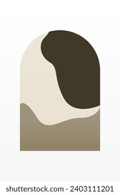 Resumen De Fondo Mínimalista De La Montaña Boho. Afiche de arte paisajístico abstracto. Ilustración de fondo de Mid Century