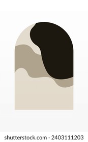 Abstrakter minimalistischer Hintergrund des Boho-Gebirges. Abstraktes Landschaftskunstposter. Hintergrundillustration aus dem Mittelalter