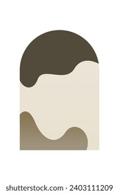 Abstrakter minimalistischer Hintergrund des Boho-Gebirges. Abstraktes Landschaftskunstposter. Hintergrundillustration aus dem Mittelalter