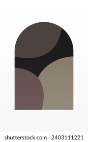 Abstract Minimalist Boho Mountain Background. Abstract Landscape Art Poster. Mid Century Background Illustration