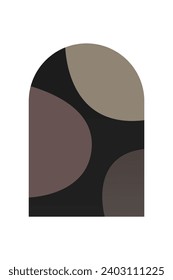Abstract Minimalist Boho Mountain Background. Abstract Landscape Art Poster. Mid Century Background Illustration