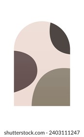 Abstract Minimalist Boho Mountain Background. Abstract Landscape Art Poster. Mid Century Background Illustration