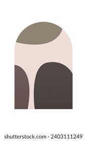 Abstract Minimalist Boho Mountain Background. Abstract Landscape Art Poster. Mid Century Background Illustration