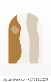 Abstract Minimalist Boho Mountain Background. Abstract Landscape Art Poster. Mid Century Background Illustration