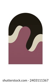 Abstract Minimalist Boho Mountain Background. Abstract Landscape Art Poster. Mid Century Background Illustration