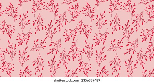 Resumen de ramas minimalistas patrón sin fisuras. Dibujado a mano por el vector. Diseño de fondo o textil, diseño de superficie, papel, cubierta, tela, decoración interior, papel pintado, etiqueta, embalaje