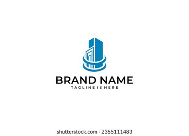 logotipo de vector de construcción minimalista abstracto