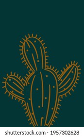 Abstract Minimalist Cactus Pattern Background for Printing T-shirt, Gift Shop Tag, Wall Decor, Travel agency Flyer Design poster